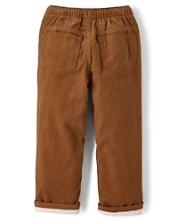 Boys Microfleece Lined Corduroy Pull On Pants - Little Essentials
