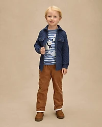 Boys Microfleece Lined Corduroy Pull On Pants - Little Essentials
