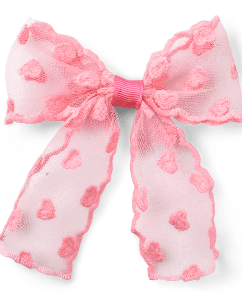 Girls Heart Bow Hair Clip 3-Pack - Mon Cheri