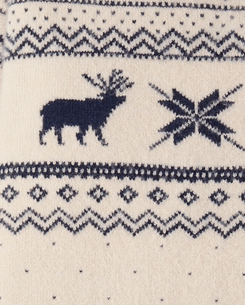 Combinaison pull à col châle Fair Isle motif renne pour bébé garçon