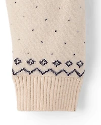 Combinaison pull à col châle Fair Isle motif renne pour bébé garçon