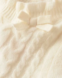 Girls Cable Knit Mock Neck Sweater Dress - Royal Christmas