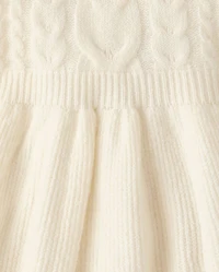 Girls Cable Knit Mock Neck Sweater Dress - Royal Christmas