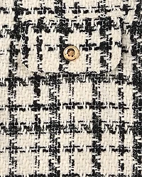 Girls Plaid Button Tweed Shift Dress - Petit Paris