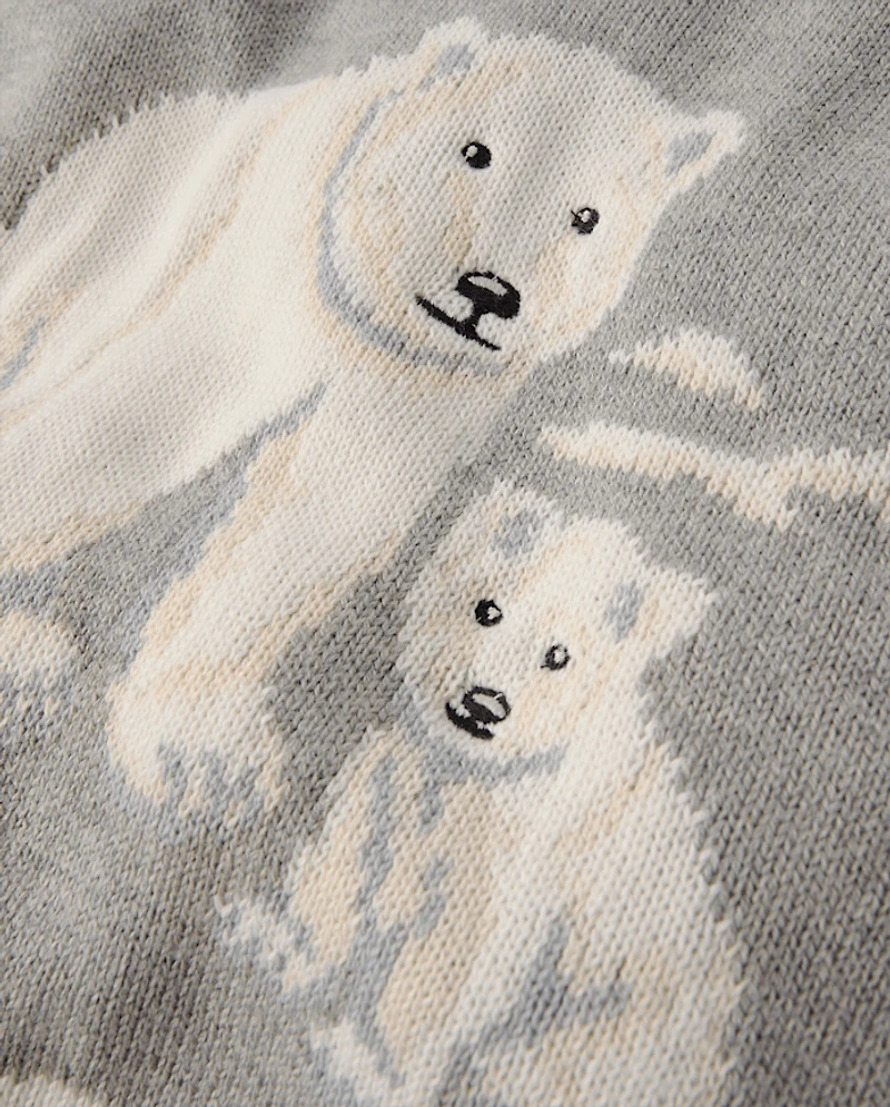 Boys Intarsia Polar Bear Sweater - First Frost
