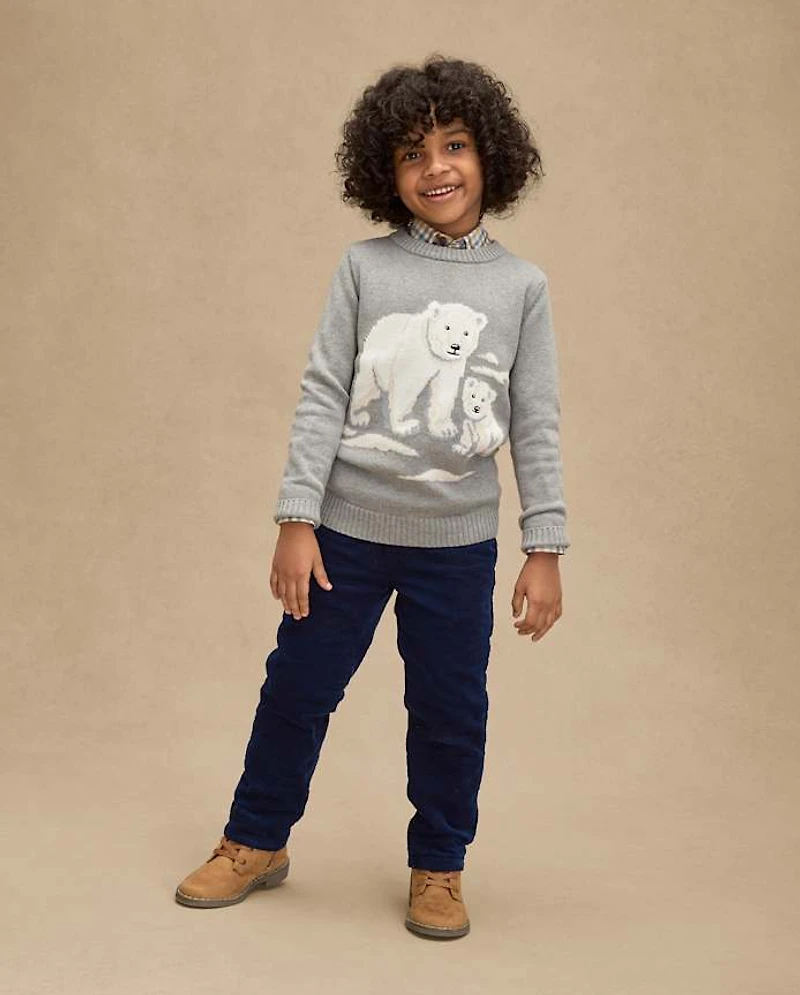 Pull ours polaire intarsia pour garçon - Premières gelées