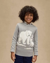 Boys Intarsia Polar Bear Sweater - First Frost