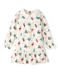 Girls Santa Flannel Nightgown - Gymmies