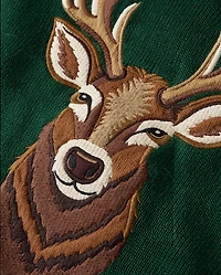 Boys Embroidered Deer Sweater - Royal Christmas