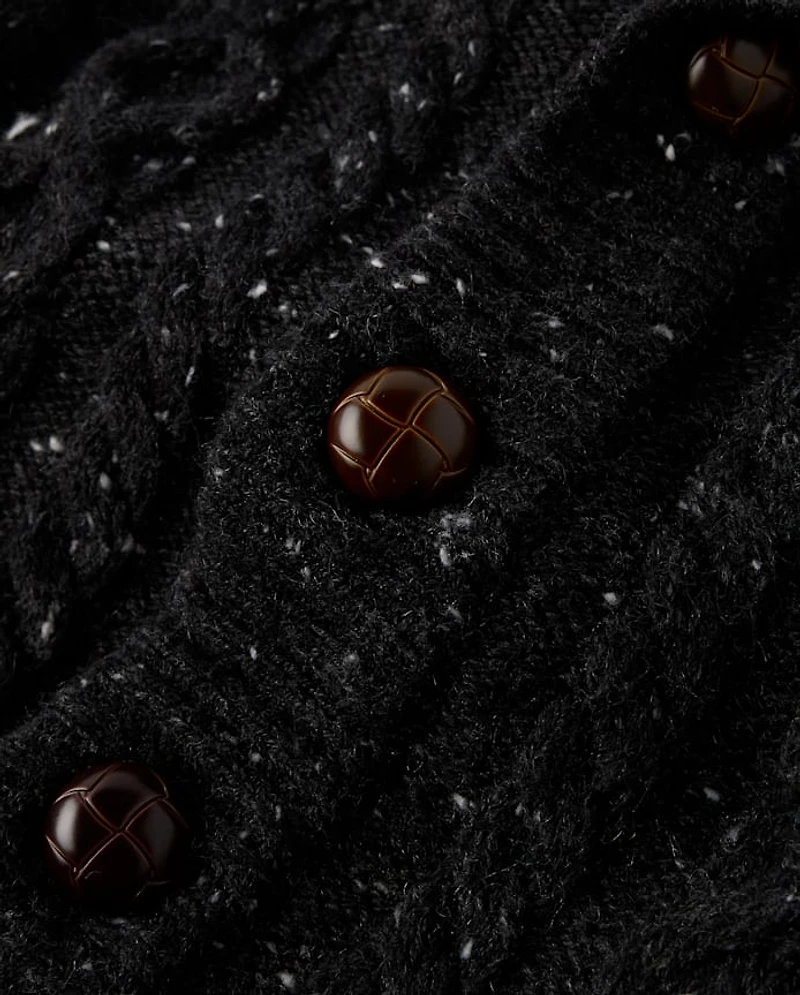 Boys Cable Knit Shawl Cardigan - Royal Christmas