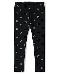 Girls Bow Winter Warm Leggings - Petit Paris
