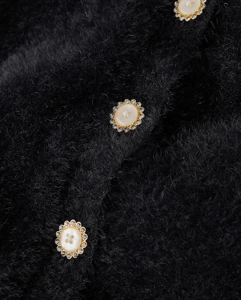 Girls Embellished Eyelash Cardigan - Royal Christmas