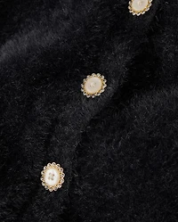 Girls Embellished Eyelash Cardigan - Royal Christmas