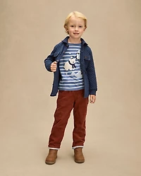 Boys Quilted Scuba Button Up Shirt - First Frost