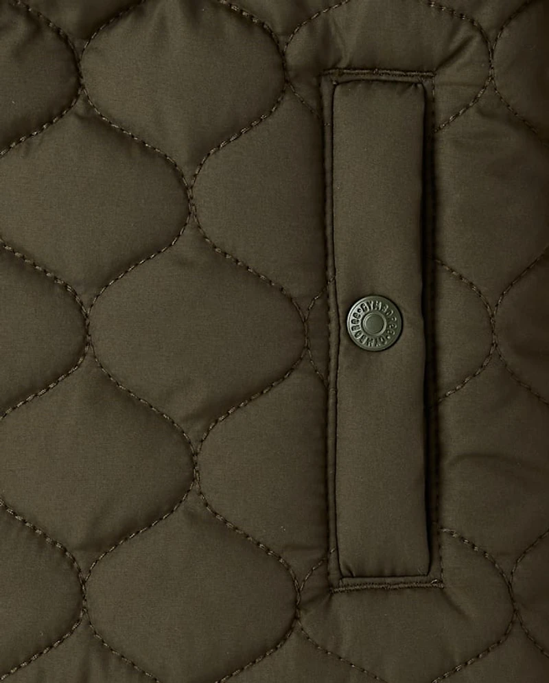 Boys Quilted Sherpa Lined Puffer Jacket - Royal Christmas