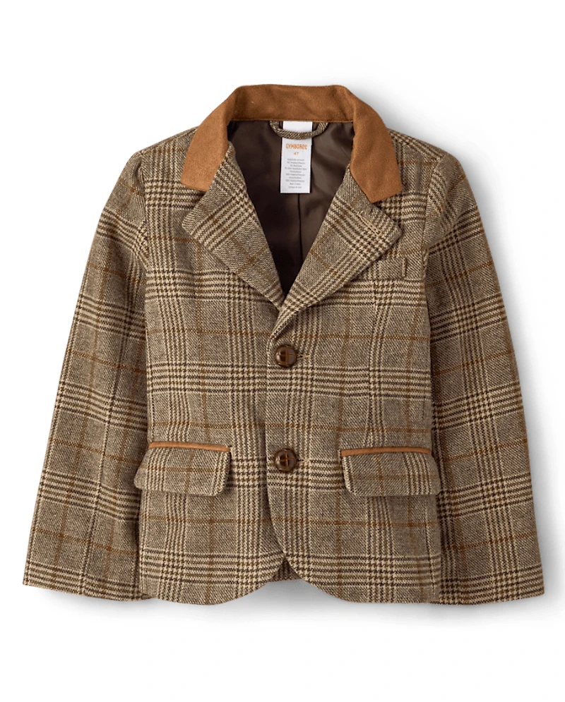 Kids Plaid Tweed Blazer - Royal Christmas