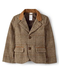 Kids Plaid Tweed Blazer - Royal Christmas