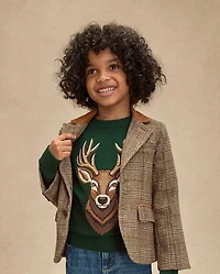 Kids Plaid Tweed Blazer - Royal Christmas