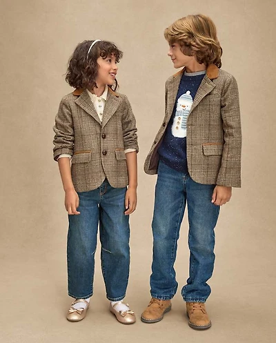 Kids Plaid Tweed Blazer - Royal Christmas