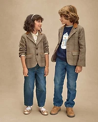 Kids Plaid Tweed Blazer - Royal Christmas