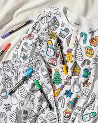 Kids Holiday DIY Coloring Snug Fit Cotton Henley Pajamas - Gymmies