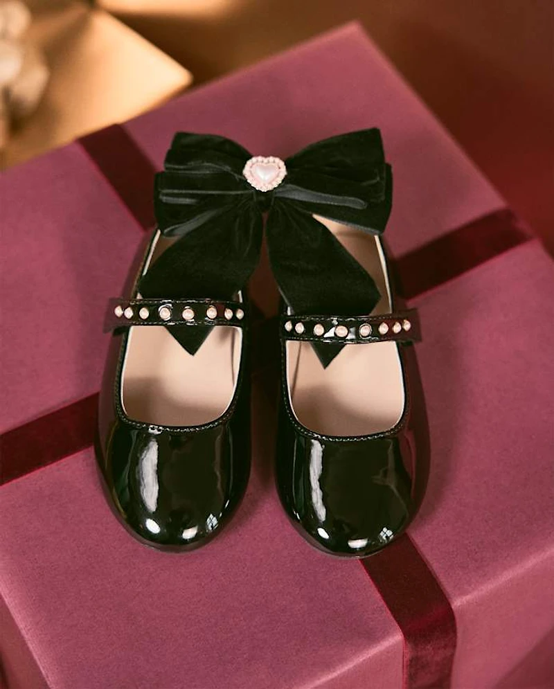 Girls Faux Pearl Ballet Flats - Petit Paris