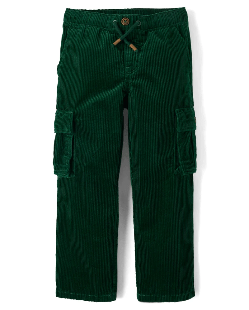 Kids Corduroy Pull On Relaxed Cargo Pants