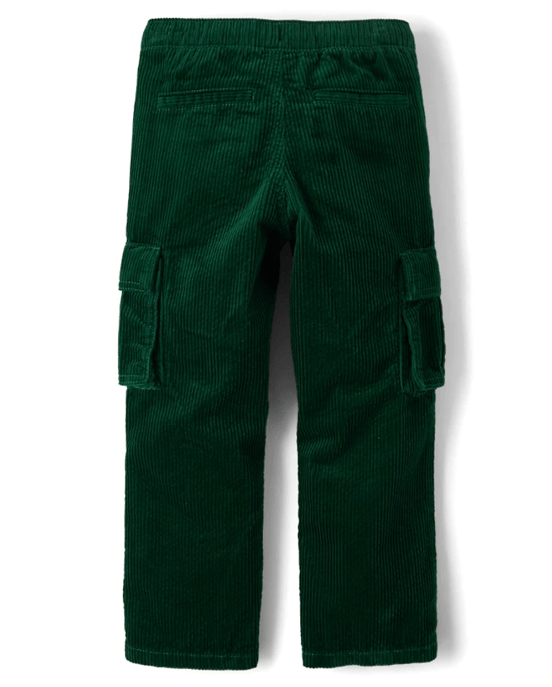 Kids Corduroy Pull On Relaxed Cargo Pants