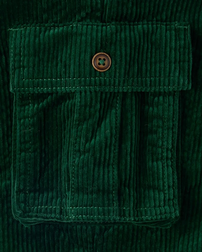 Kids Corduroy Pull On Relaxed Cargo Pants