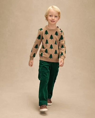 Kids Corduroy Pull On Relaxed Cargo Pants