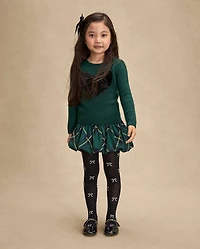 Girls Plaid Bubble Skirt - Royal Christmas