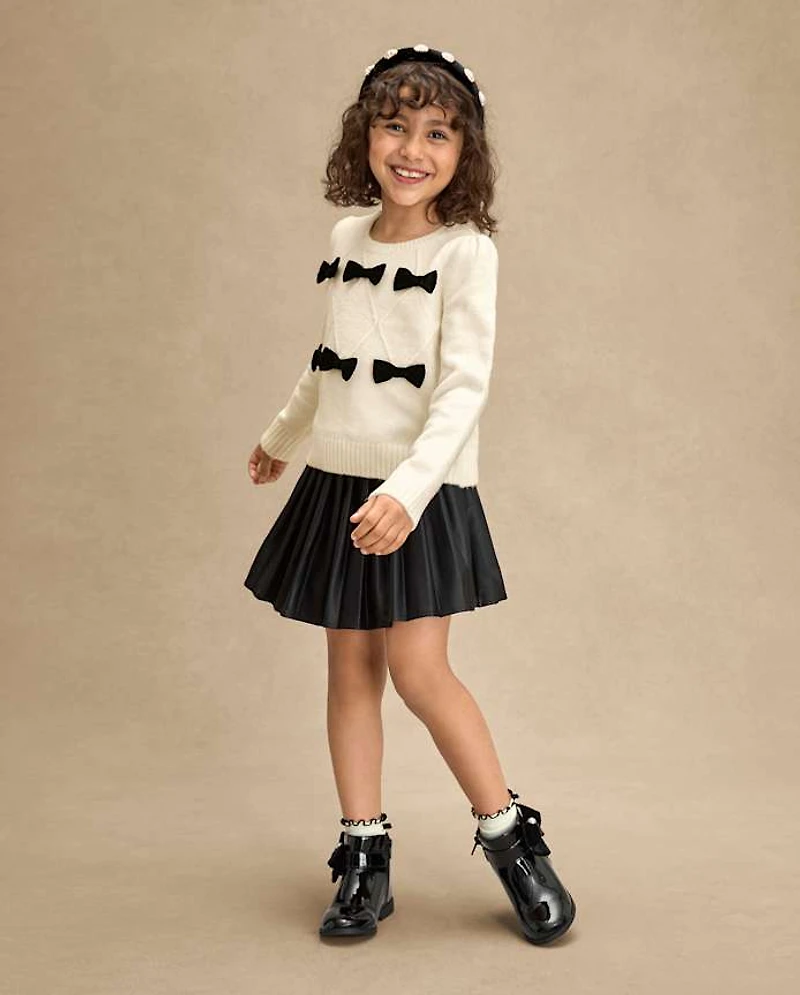 Girls Bow Sweater - Petit Paris