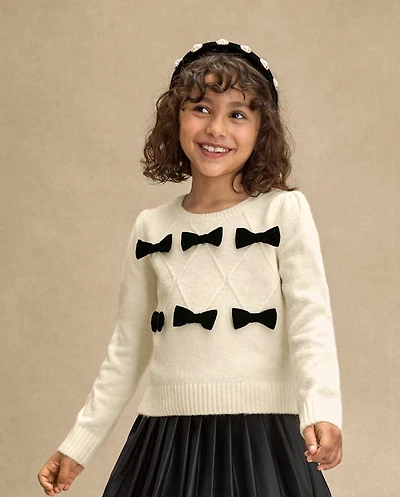 Girls Bow Sweater - Petit Paris