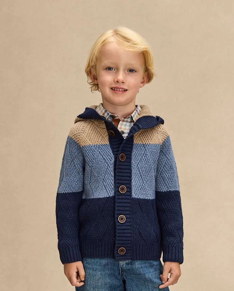 Boys Colorblock Cardigan - First Frost