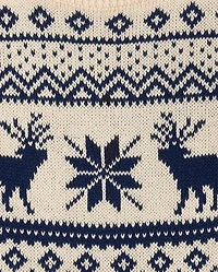 Girls Reindeer Fairisle Sweater Dress - First Frost