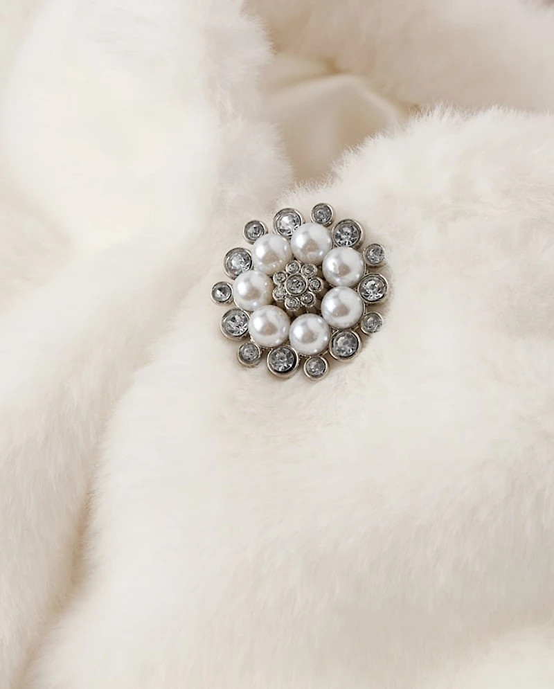 Girls Embellished Faux Fur Shrug - On Pointe