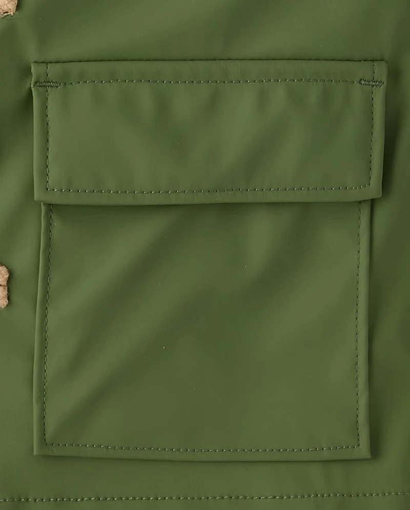 Boys Hooded Rain Jacket - Driftwood Bay