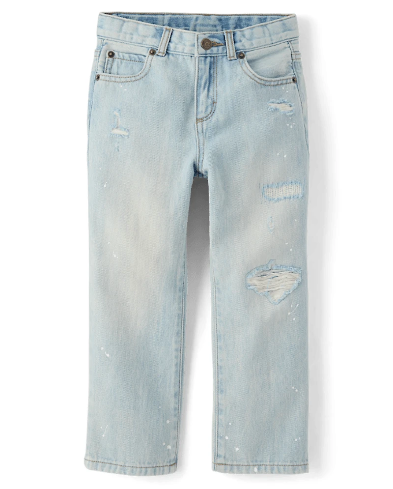 Jeans baggy pour enfants avec éclaboussures de peinture déchirées - Driftwood Bay