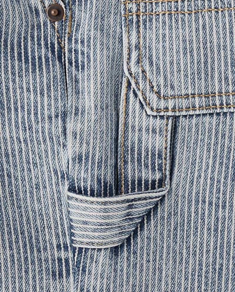 Boys Railroad Striped Denim Carpenter Shorts - Driftwood Bay