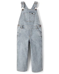 Kids Railroad Striped Denim Overalls - Driftwood Bay