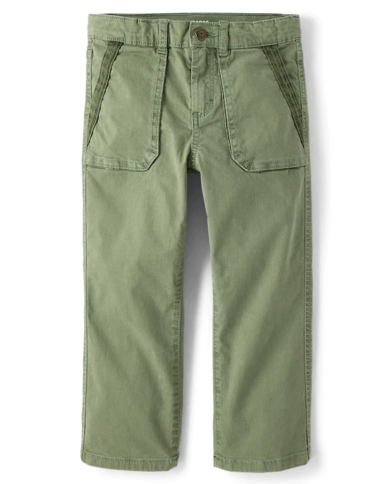 Pantalon cargo teint en pièce pour garçon