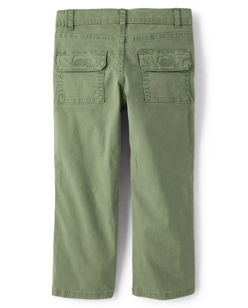 Boys Garment Dyed Cargo Pants