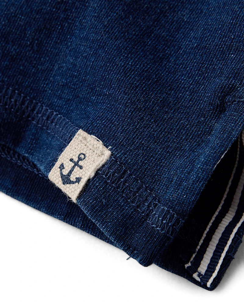 Boys Indigo Wash Henley Top - Driftwood Bay
