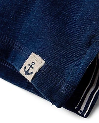 Boys Indigo Wash Henley Top - Driftwood Bay