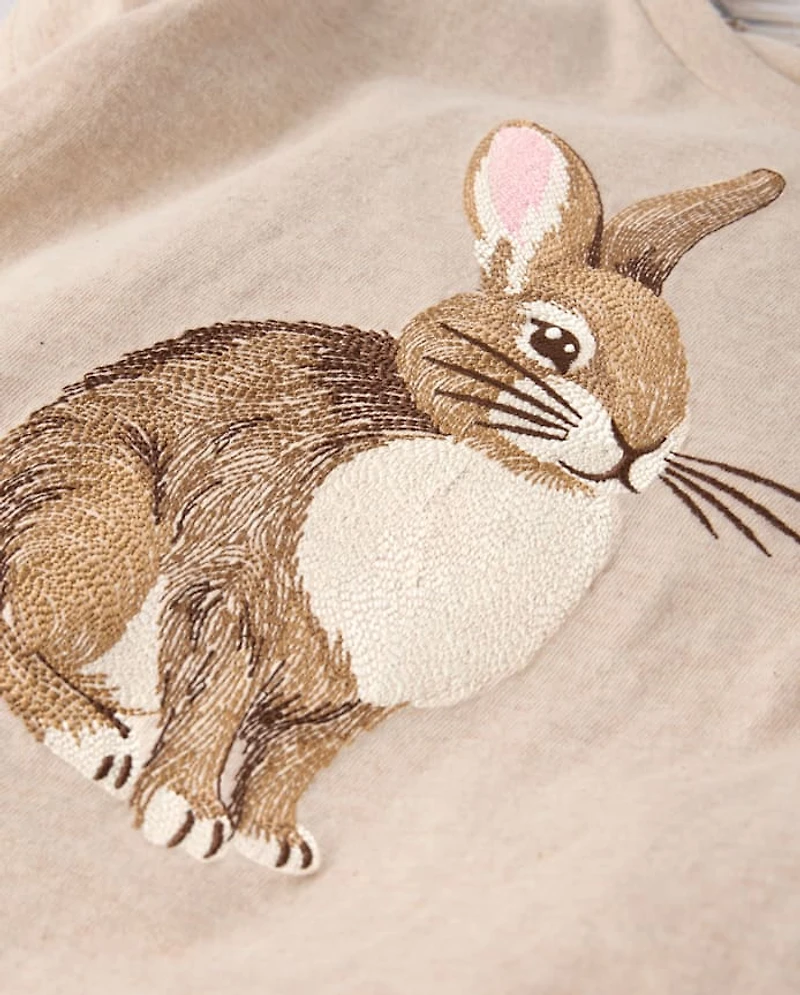 Boys Embroidered Bunny Top - Enchanted Garden