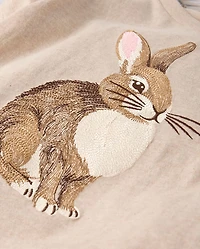 Boys Embroidered Bunny Top - Enchanted Garden