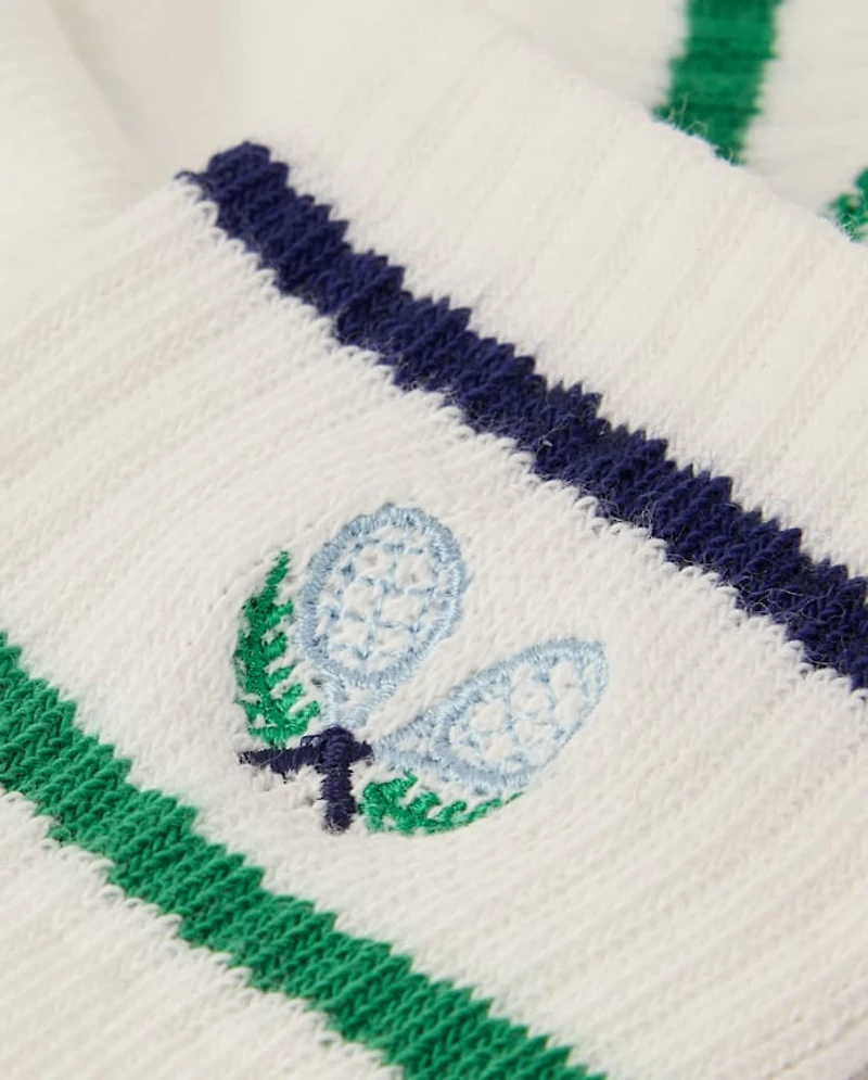 Boys Striped Tennis Crew Socks 3-Pack - Club House