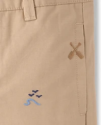 Boys Embroidered Coastal Chino Pants - Driftwood Bay