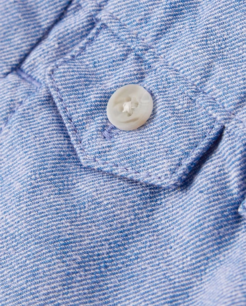 Boys Linen-Blend Roll Cuff Chino Pants