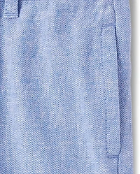 Boys Linen-Blend Roll Cuff Chino Pants